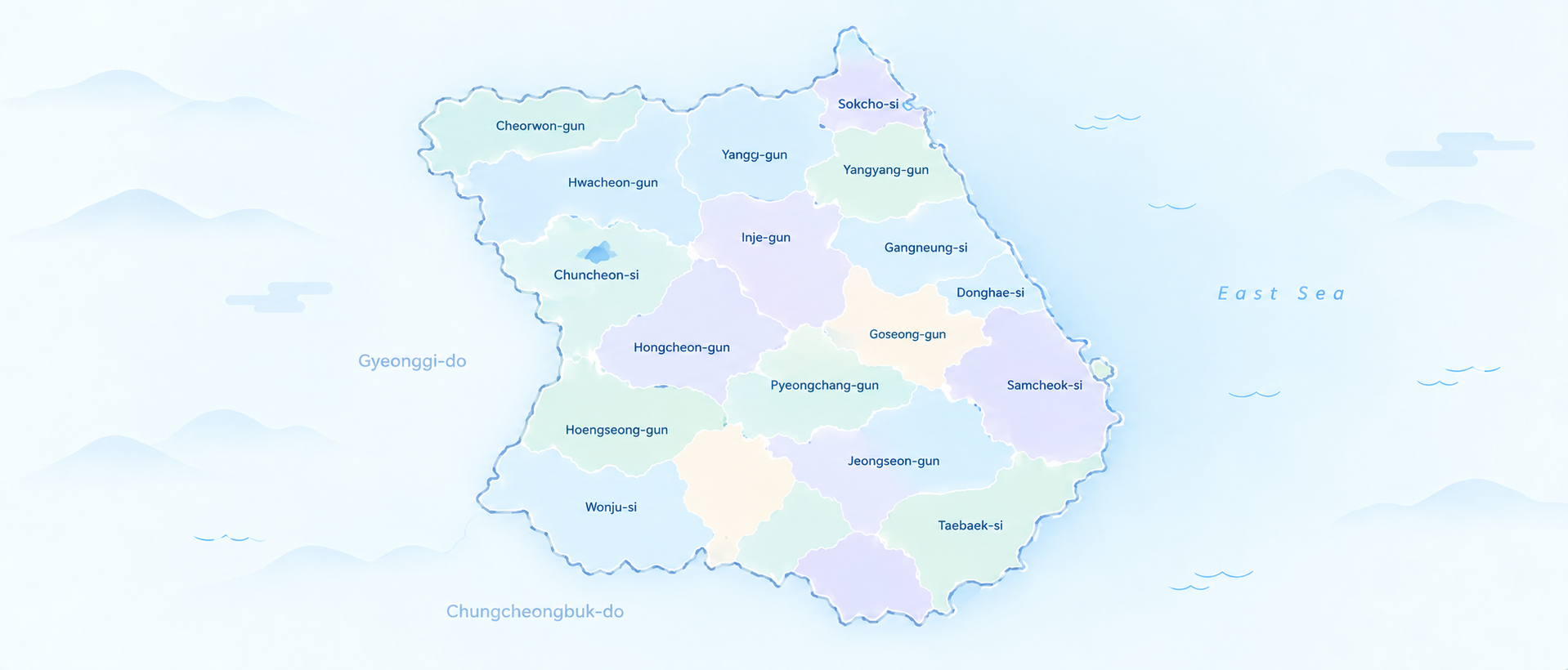 Illustrated orientation map of Gangwon