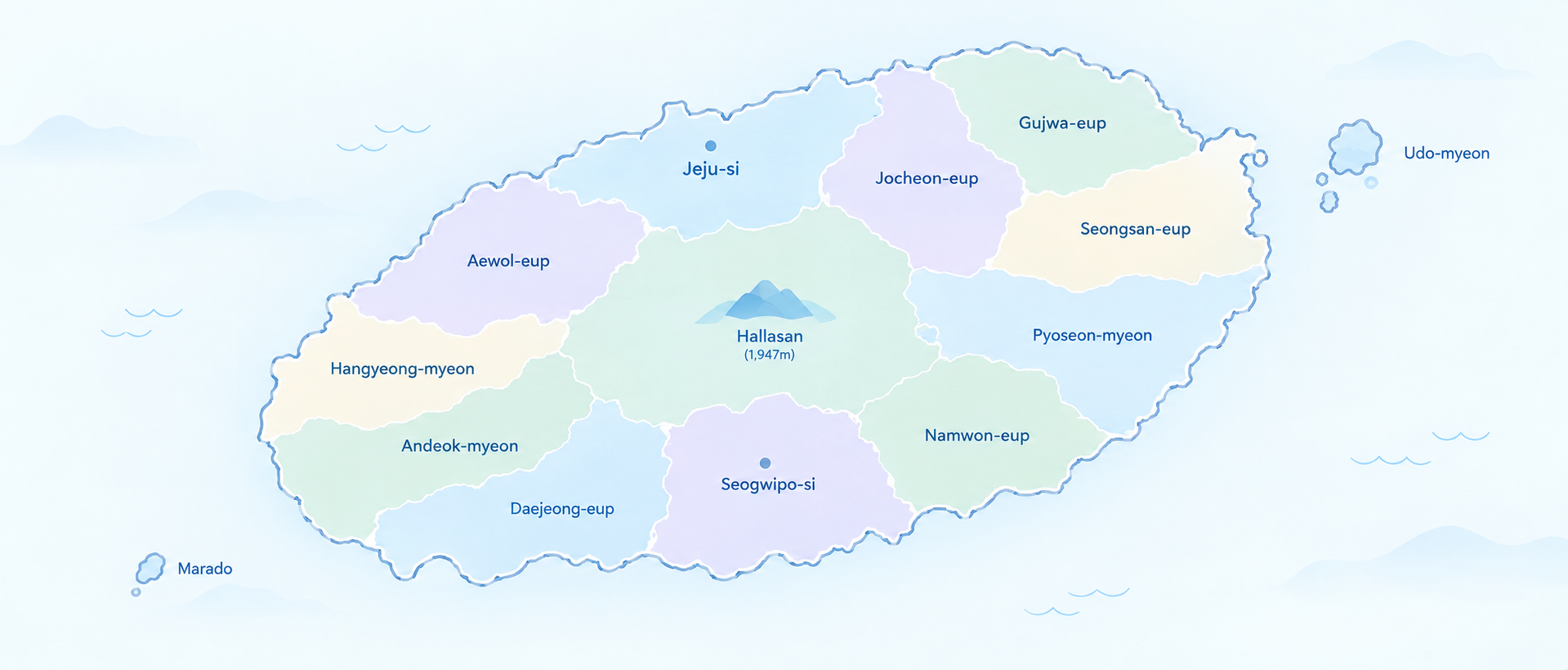 Illustrated orientation map of Jeju