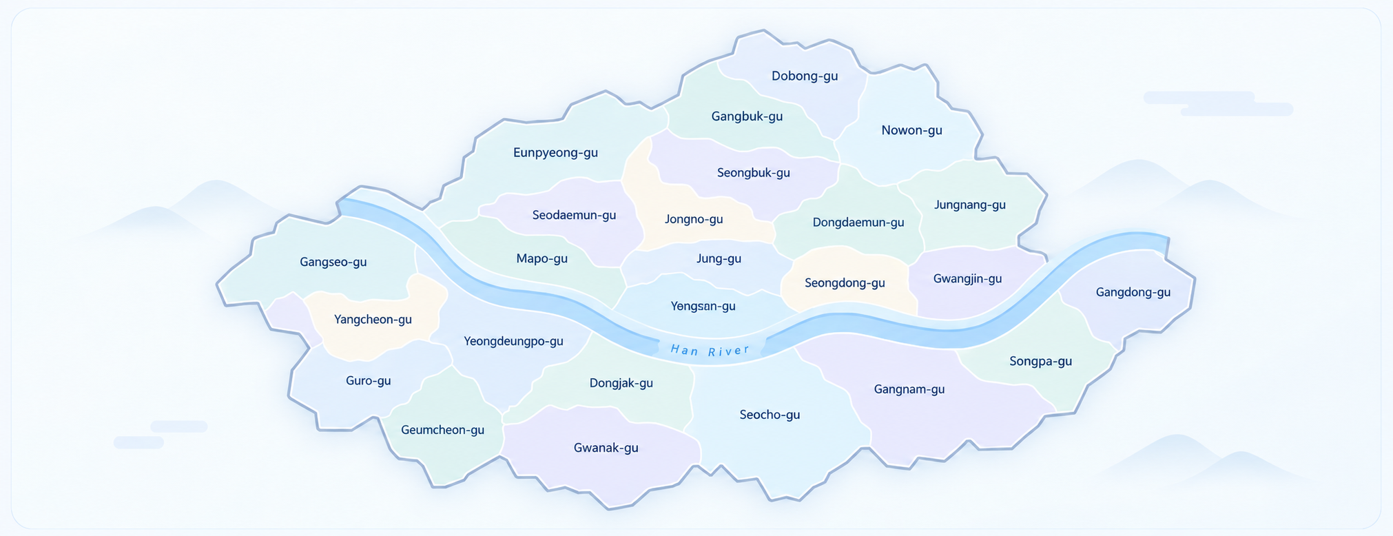 Illustrated orientation map of Seoul