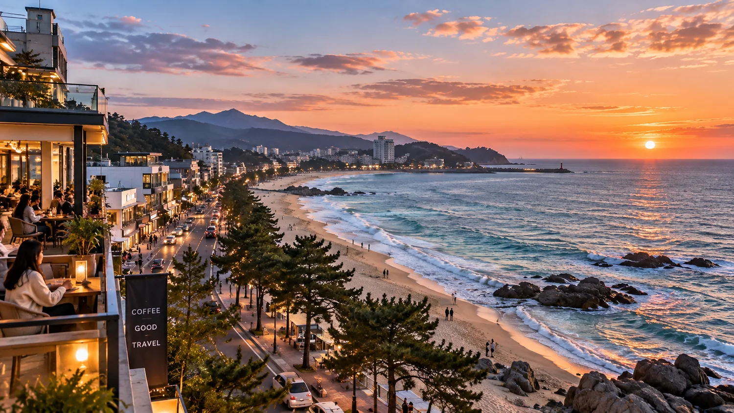 Coastal travel scenery in Gangneung on Korea’s east coast
